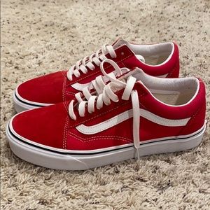red Vans worn once. very good condition!